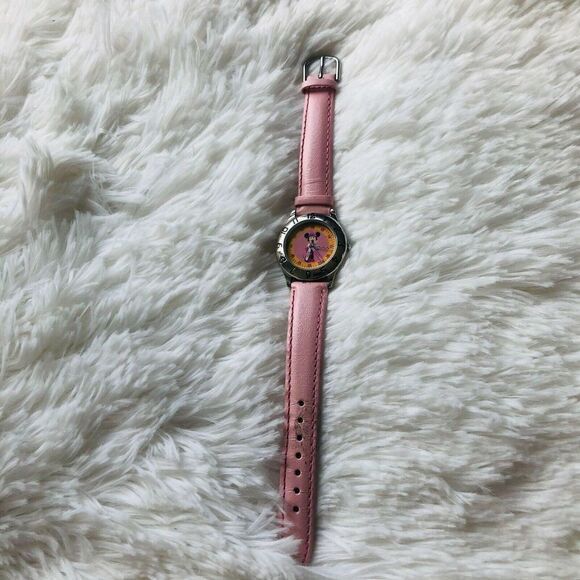 Disney Minnie Mouse Watch Pink Genuine Leather Analog Wrist Watch Japan Movt. - Picture 6 of 12